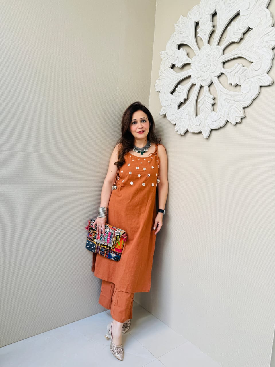 Light Brown Premium Cotton Slub Co-ord Set For Women
