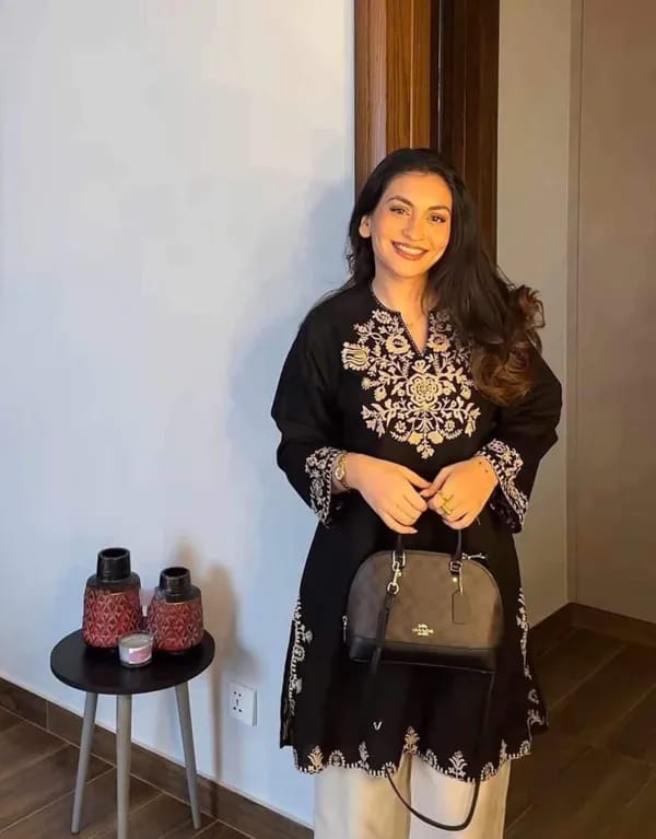 Elegant Black Embroidered Kurta Set for Women