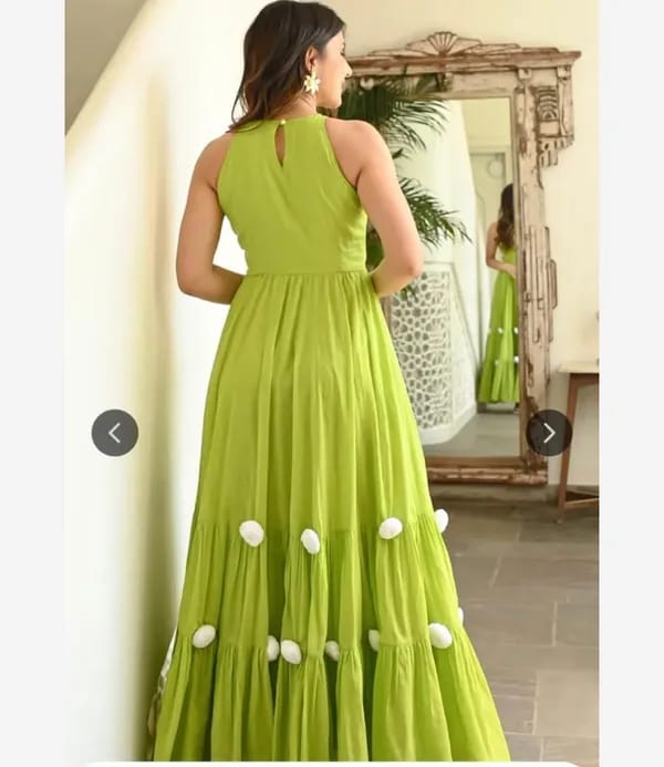 Elegant Lime Green Sleeveless Tiered Maxi Dress