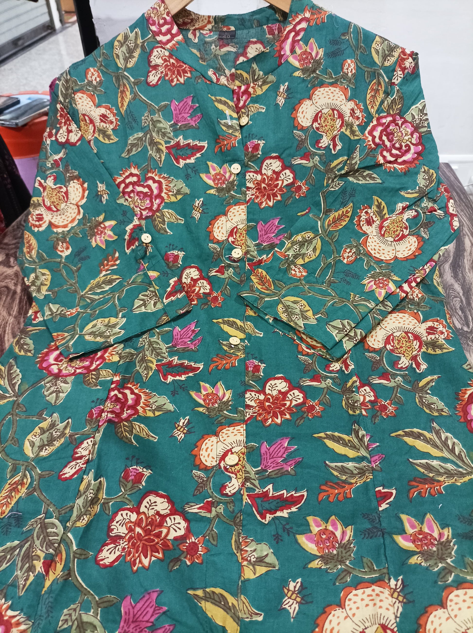 Green Floral Cotton Co-Ord Set