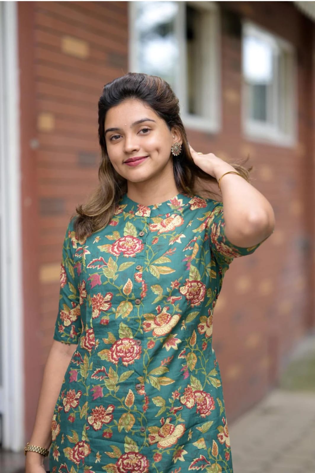 Green Floral Cotton Co-Ord Set