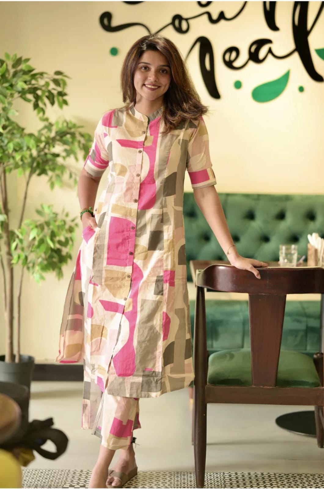 WOMEN CASUAL COTTON PRINTED CO-ORD SET